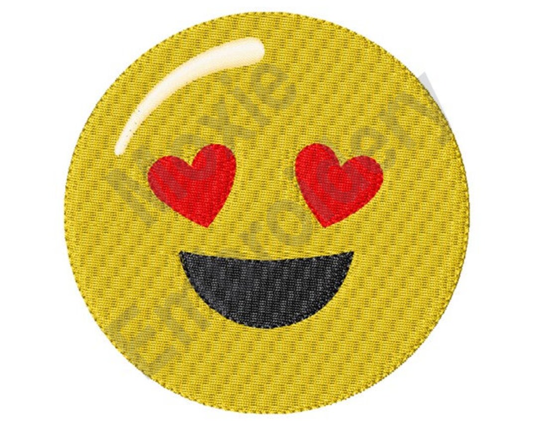 Smiling Love Face Machine Embroidery Design, Love Smiley Embroidery