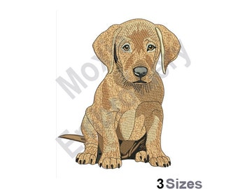Lab Machine Embroidery Design Labrador Puppy - Machine Embroidery Design, Labrador Retriever Outline ...