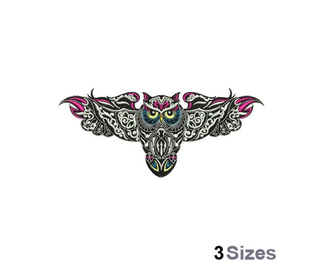 Tribal Owl - Machine Embroidery Design - 3 Sizes, Native American Owl ...