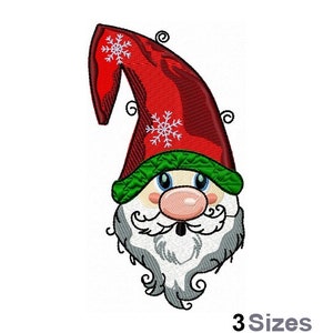 Sweet Christmas Gnome - Machine Embroidery Design - 3 Sizes, Realistic Gnome Embroidery Pattern, Santa Claus Gnome Embroidery Design