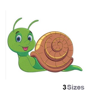 Cute Snail Girl - Machine Embroidery Design - 3 Sizes, Little Snail Embroidery Pattern, Happy Snail Embroidery Design