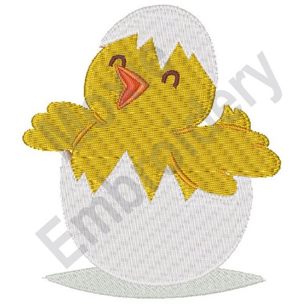 Baby Chick - Machine Embroidery Design, Chick Hatching Embroidery Pattern, Eggshell Embroidery Design
