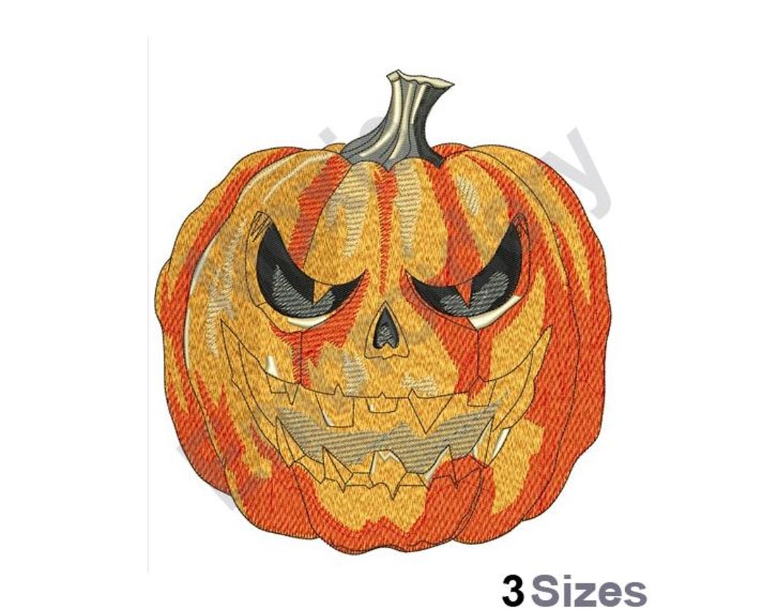 Scary Pumpkin - Machine Embroidery Design - 3 Sizes, Halloween Jack-o ...