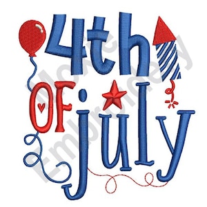 4Th Of July - Machine Embroidery Design, Patriotic American Fireworks Embroidery Design, Independence Day Celebration Embroidery Pattern