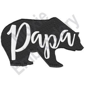 Papa Bear - Machine Embroidery Design, Father Bear Silhouette Embroidery Pattern, Animal Silhouette Embroidery Design