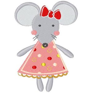 Little Girl Mouse - Machine Embroidery Design