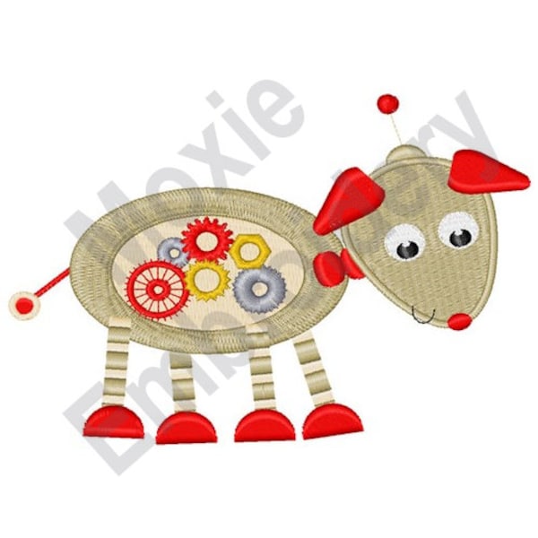 Robot Dog - Machine Embroidery Design, Dog Robot Embroidery Pattern, Puppy Dog Embroidery Design