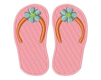 Pink Flip Flops - Machine Embroidery Design