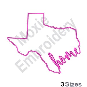 Carte de l'État du Texas - motif de broderie Machine, motif de broderie contour de carte du Texas, motif de broderie carte de l'État américain
