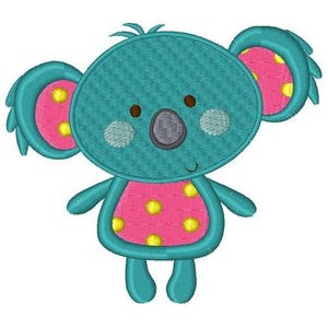 Colorful Cartoon Koala - Machine Embroidery Design