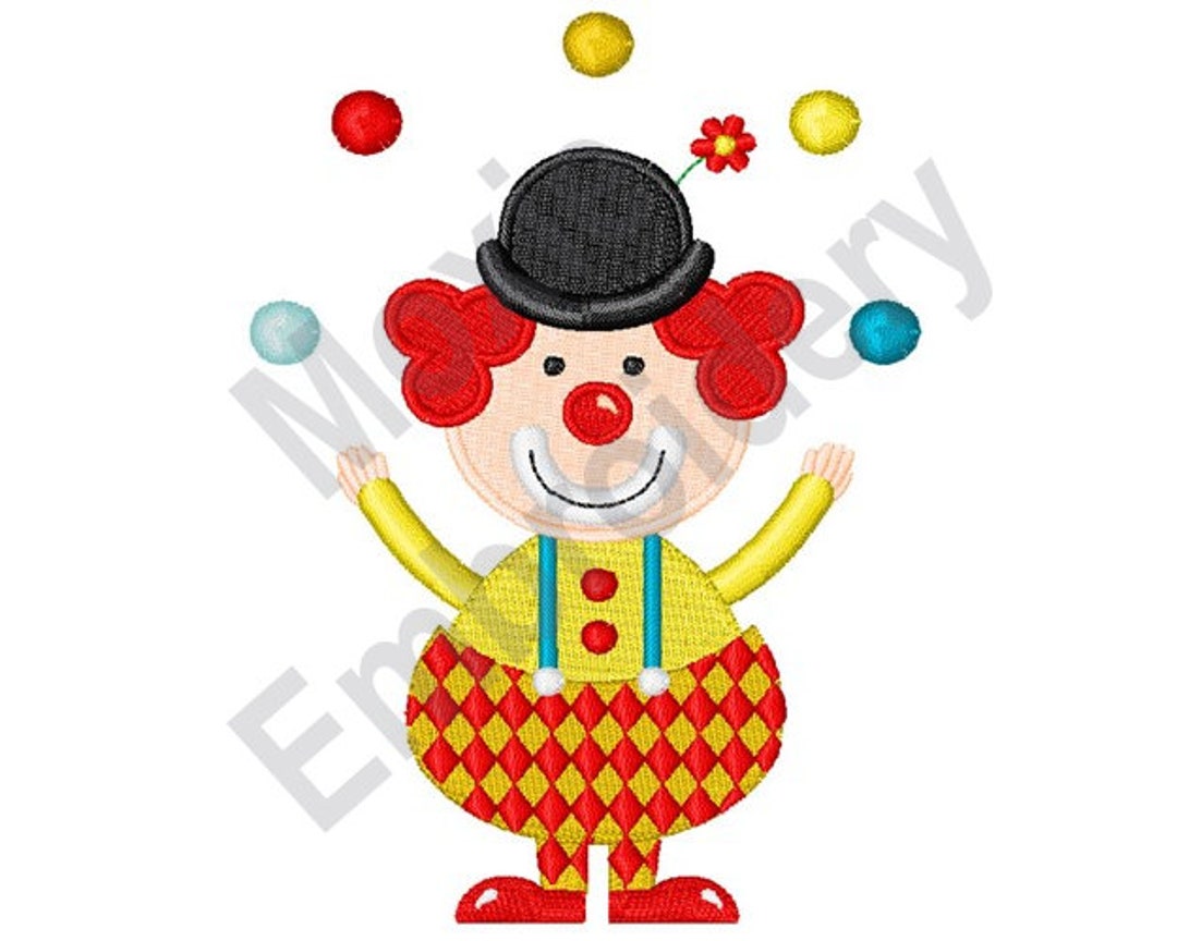 Juggling Clown Machine Embroidery Design, Circus Clown Embroidery ...