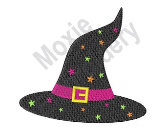 Witch Hat - Machine Embroidery Design, Halloween Witch Hat Embroidery Pattern, Halloween Hat Embroidery Design