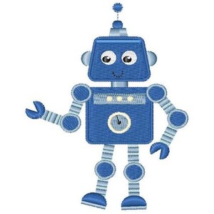 Blue Robot - Machine Embroidery Design