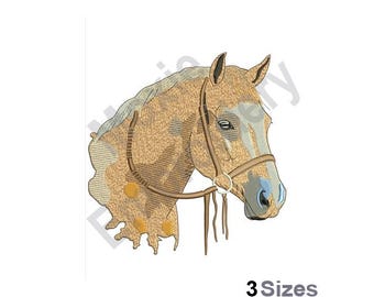 Horse Head - Machine Embroidery Design - 3 Sizes, Brown Horse Embroidery Pattern, Equestrian Embroidery Design, Animal Head Embroidery