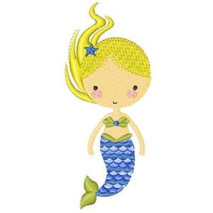 Blonde Mermaid - Machine Embroidery Design