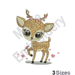 Fawn - Machine Embroidery Design, Baby Deer Embroidery Pattern, Deer Fawn Embroidery Design