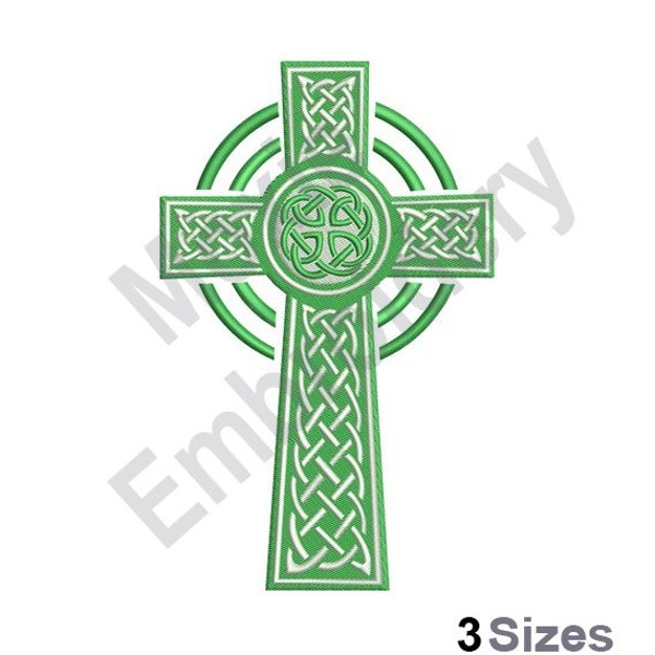 Celtic Cross - Machine Embroidery Design - 3 Sizes, Christian Cross Embroidery Pattern, Celtic Wheel Cross Embroidery, St. Patrick's Day