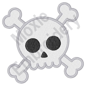 Halloween Skull - Machine Embroidery Design, Crossbones Skull Embroidery Pattern