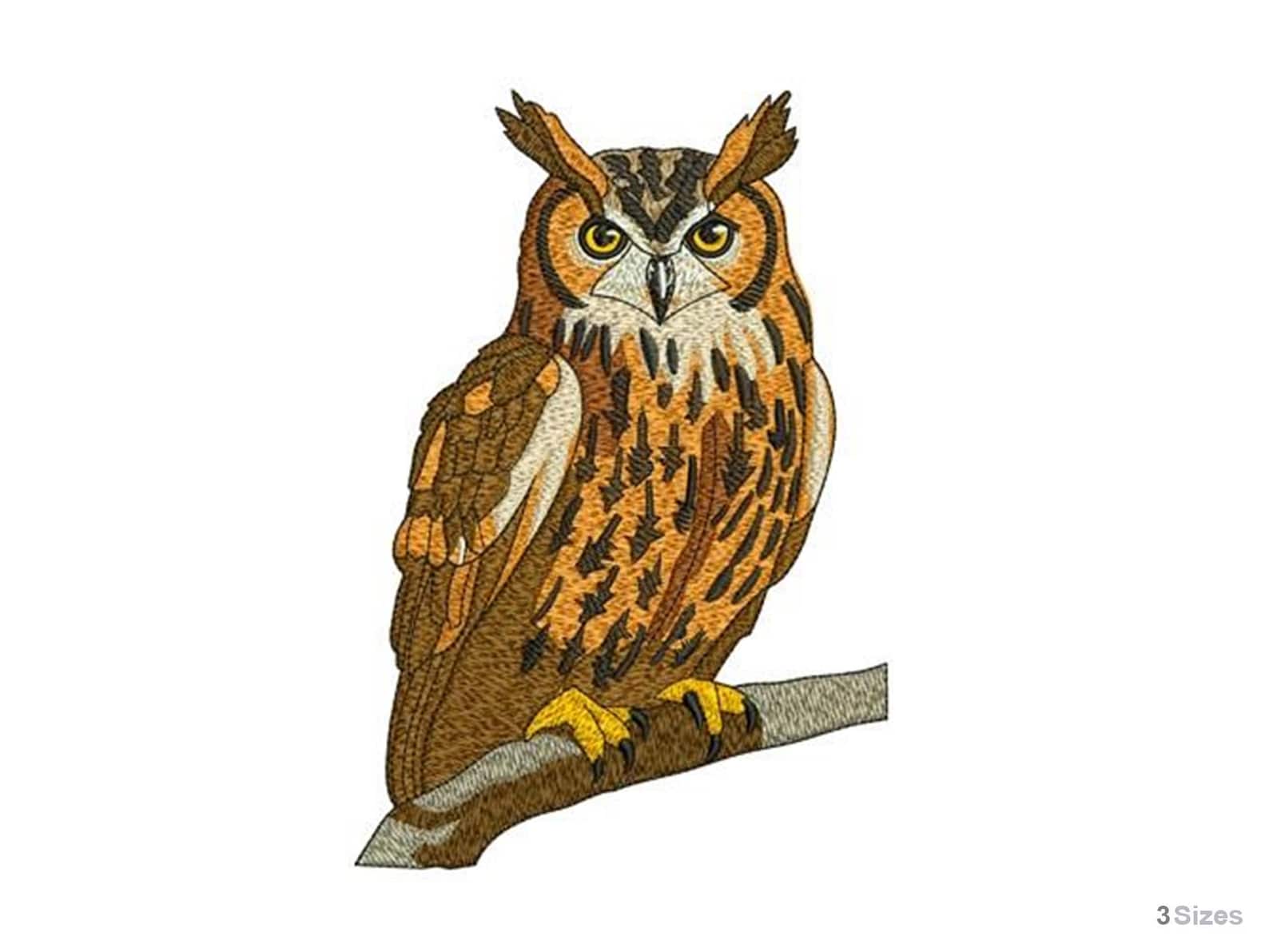Great Horned Owl - Machine Embroidery Design - 3 Sizes - Etsy