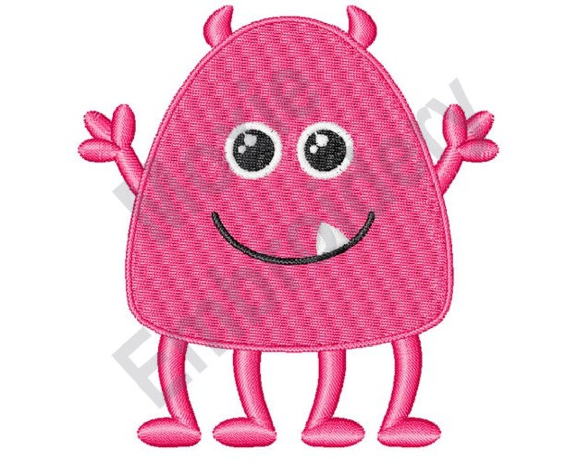 Monster Embroidery Pattern Cute Monster - Machine Embroidery Design, Little Monster Embroidery ...