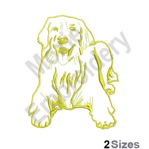 Golden Retriever - Machine Embroidery Design, Dog Outline Embroidery Pattern, Laying Golden Retriever Embroidery Design