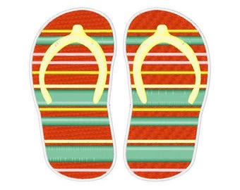 Striped Flip Flops - Machine Embroidery Design