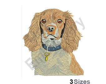 Cocker Spaniel - Machine Embroidery Design - 3 Sizes, Spaniel Embroidery Pattern, Cocker Dog Embroidery Design, English Coker Embroidery