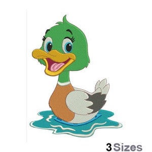 Mallard Duck - Machine Embroidery Design - 3 Sizes, Wild Duck Embroidery Pattern, Baby Duck Embroidery Design