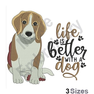 Life Is Better With A Dog - Machine, Dog Pawprints Embroidery Design, I Love My Pet Embroidery Design, Cute Puppy Embroidery Design