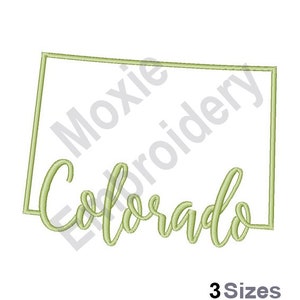 Carte de l'État du Colorado - motif de broderie Machine, motif de broderie contour du Colorado, motif de broderie carte de l'État américain