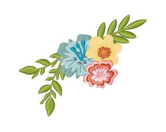 Tropical Floral Border - Machine Embroidery Design