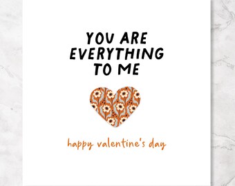 Valentine Card With Handmade Paper Heart | For Someone Special | Husband Wife | Boyfriend Girlfriend | Soulmate | You Are Everything To Me