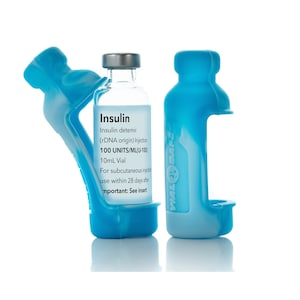VIAL SAFE Insulin Bottle Protector Case/Sleeve for Diabetes, Never Risk Breaking Your Insulin Vial, 2-Pack (Tall), Tie Dye Blue
