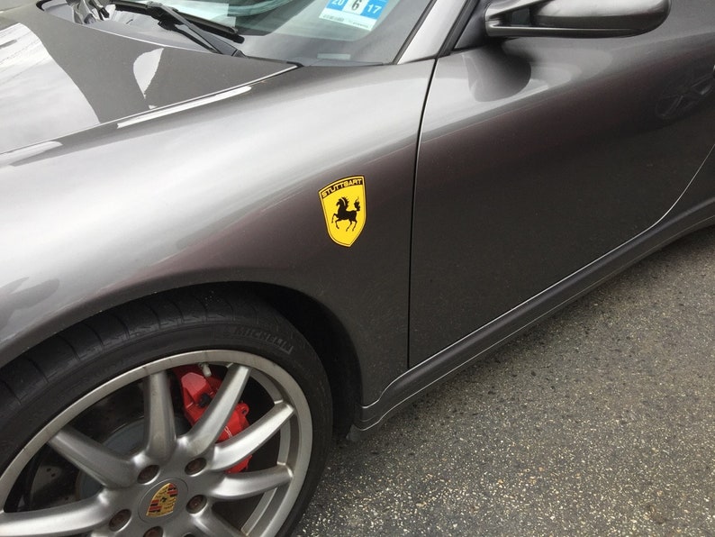 STUTTGART the Home of Porsche Fender Badge Emblems SET OF 2