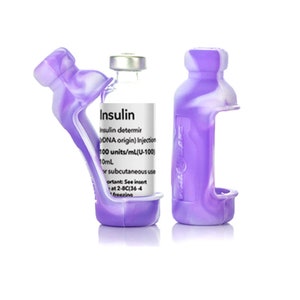 VIAL SAFE Insulin Bottle Protector Case/Sleeve for Diabetes, Never Risk Breaking Your Insulin Vial, 2-Pack (Tall), Tie Dye Purple