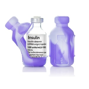 VIAL SAFE Insulin Bottle Protector Case/Sleeve for Diabetes, Never Risk Breaking Your Insulin Vial, 2-Pack (Short), Tie Dye Purple