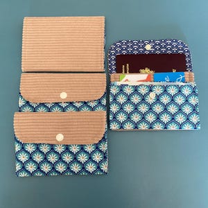 Porte-feuille tissu velours, porte cartes et étui passeport pour les voyages