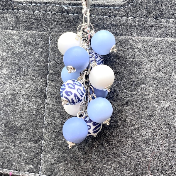 Cloud Leopard Bag or Purse Charm -accessory, embellishment, shabby chic, boho, dangle, unique, beaded