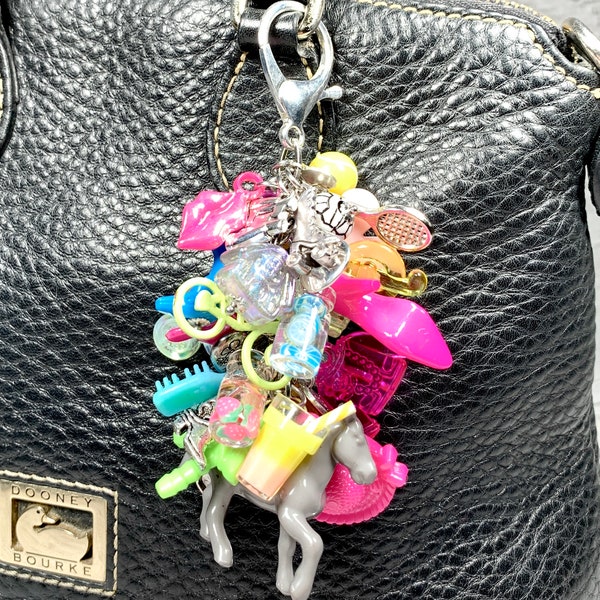 Barb*e Doll Purse or Bag Charm -accessory, embellishment, colorful dangle, unique, multicolor charm, fun dangle, doll movie charm, doll toys