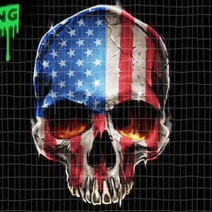 Human Skull USA flag -- digital downloadable png file,USA flag, Skull PNG, clipart, instant download, Sublimation