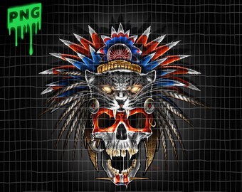 Digital download Mayan Warrior Skull -- an instant digital download 300dpi png file for sublimation and heat transfer