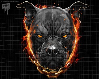 Modern Pit Bull Dog Printable PNG - Instant Download Wall Art Decor