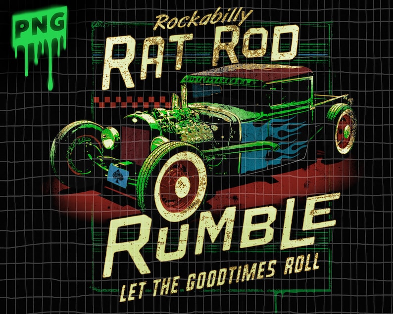 Rockabilly Rat Rod Rumble Rat Rod Car Digital Downlaodable Etsy