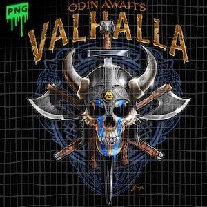 Valhalla Viking Skull art 300 dpi PNG -- Motorcycle Skull,Biker Skull, Skull PNG, Digital Download, heat transfer, Sublimination