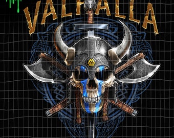 Valhalla Viking Skull art 300 dpi PNG -- Motorcycle Skull,Biker Skull, Skull PNG, Digital Download, heat transfer, Sublimination