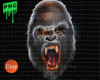 Big Gorilla Digital Download .. It's an instant downloadable Gorilla PNG for Sublimation and heat transfers