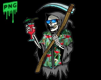 Party Hard Grim Reaper --  Party Reaper, 300dpi, PNG, instant downloadable file, PNG, clipart