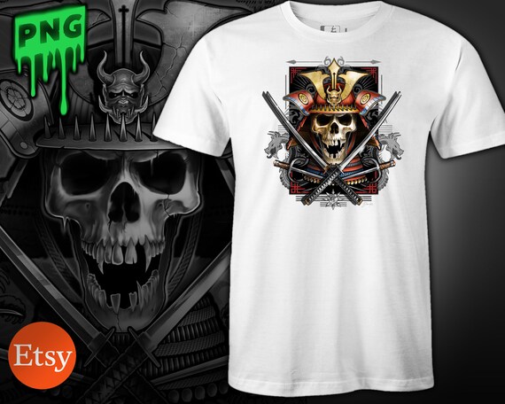Japanese Samurai Skull-digital Downlaodable Png File, Skull Japanese Samurai Skull-digital Downlaodable Png File, Skull
