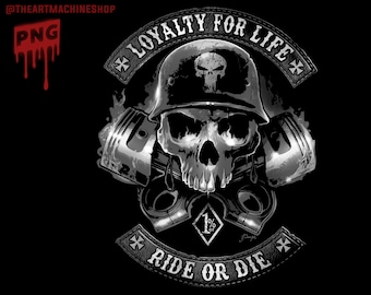 Biker Skull with crossed pistons art- sublimation digital download, 300dpi PNG file