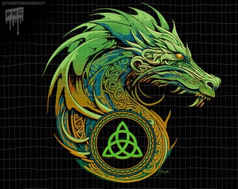 CELTIC DRAGON instant Download-able art, 300ppi PNG, Heat transfer, digital art